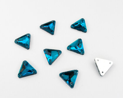 Naaistenen Triangle Peacock Blue (12mm) per 8 stuks