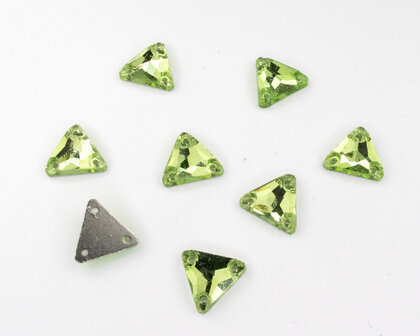 Naaistenen Triangle Peridot (12mm) per 8 stuks