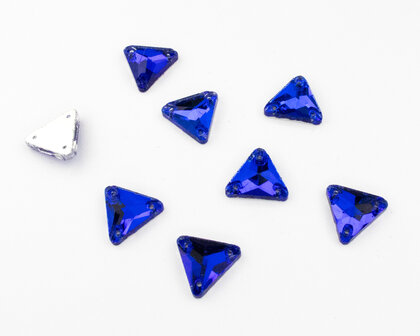 Naaistenen Triangle Sapphire (12mm) per 8 stuks