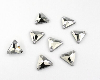 Naaistenen Triangle Silver (12mm) per 8 stuks