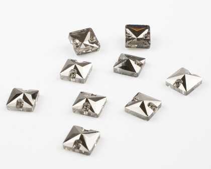 Naaistenen Square Hematite (10mm) per 9 stuks