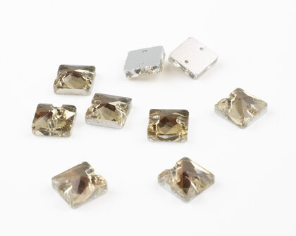 Naaistenen Square Light Colorado Topaz (10mm) per 9 stuks