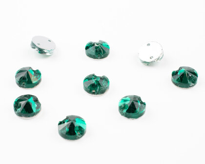 Naaistenen Rivoli Blue Zircon (10mm) per 9 stuks