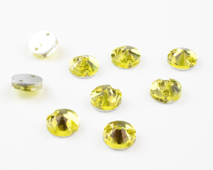 Naaistenen Rivoli Citrine (10mm) per 9 stuks