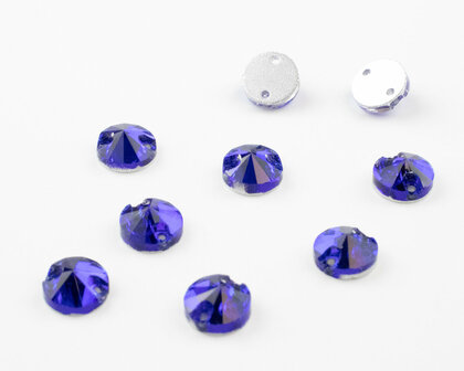 Naaistenen Rivoli Cobalt (10mm) per 9 stuks