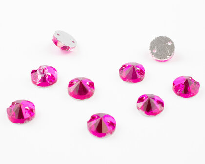 Naaistenen Rivoli Fuchsia (10mm) per 9 stuks