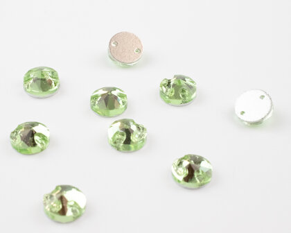 Naaistenen Rivoli Peridot (10mm) per 9 stuks