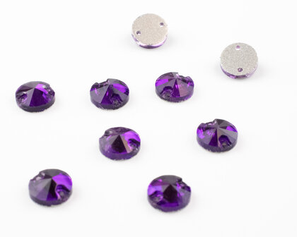 Naaistenen Rivoli Purple Velvet (10mm) per 9 stuks