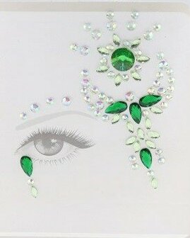 Zelfklevende strass tattoo naast oog - 101