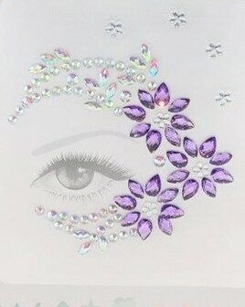 Zelfklevende strass tattoo naast oog - 103