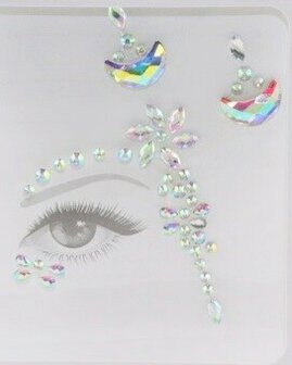 Zelfklevende strass tattoo naast oog - 105