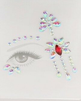 Zelfklevende strass tattoo naast oog - 106