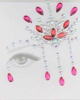 Zelfklevende strass tattoo naast oog - 107