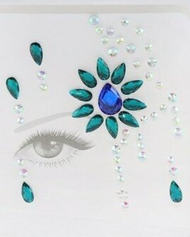 Zelfklevende strass tattoo naast oog - 108
