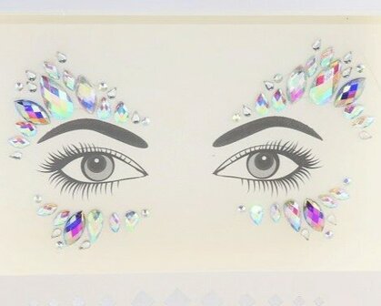 Zelfklevende strass tattoo voor gezicht - 004