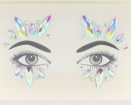 Zelfklevende strass tattoo voor gezicht - 006