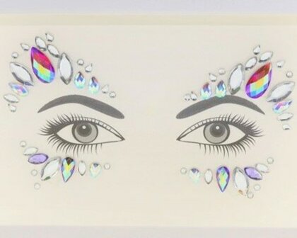Zelfklevende strass tattoo voor gezicht - 128