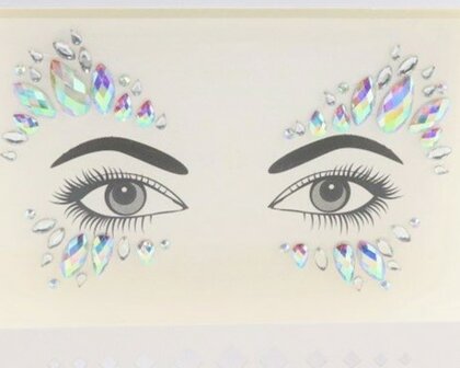Zelfklevende strass tattoo voor gezicht - 138