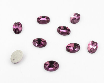 Naaistenen Oval Amethyst (7x10mm) per 9 stuks