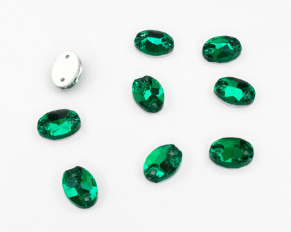 Naaistenen Oval Blue Zircon (7x10mm) per 9 stuks