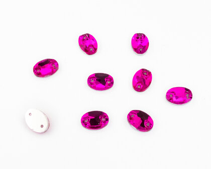 Naaistenen Oval Fuchsia (7x10mm) per 9 stuks