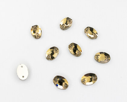 Naaistenen Oval Light Colorado Topaz (7x10mm) per 9 stuks