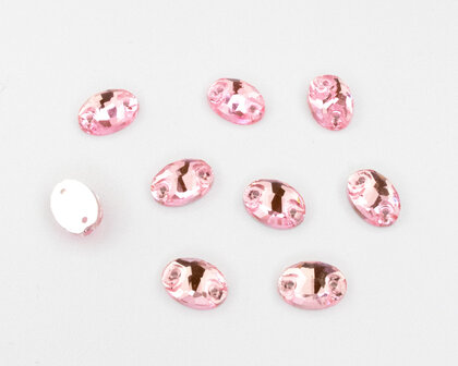 Naaistenen Oval Light Rose (7x10mm) per 9 stuks