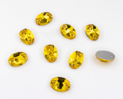 Naaistenen Oval Topaz (7x10mm) per 9 stuks