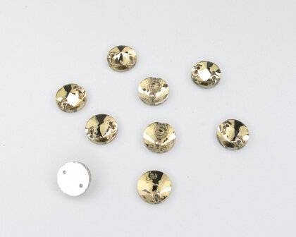 Naaistenen Rivoli Light Colorado Topaz (10mm) per 9 stuks