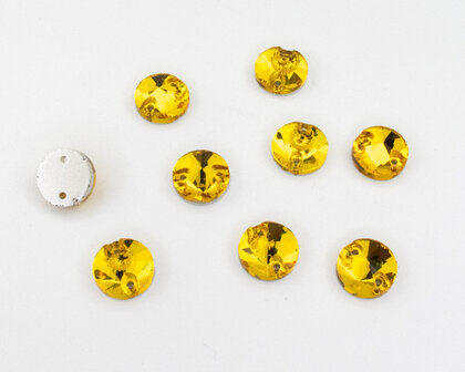 Naaistenen Rivoli Topaz (10mm) per 9 stuks