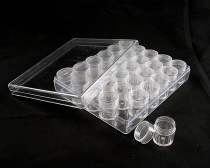 Opbergdoosje / sorteerbakje met 30 potjes hoog