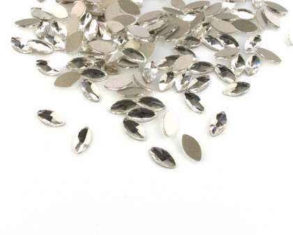 Puntig Oog 5x10 mm Crystal Non hotfix Rhinestones figuren Superior Glamour (5019)CR