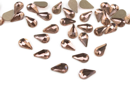 Druppel 5x8 mm Light Peach Non hotfix Rhinestones figuren Superior Glamour (5009)Lt.Pch