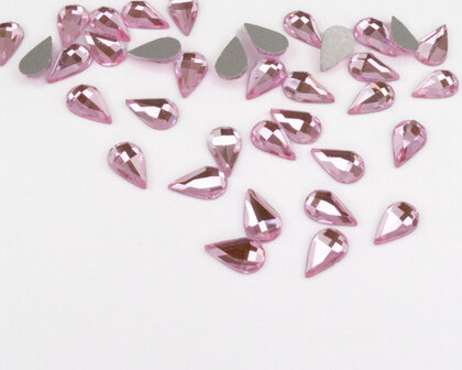 Druppel 5x8 mm Light Rose Non hotfix Rhinestones figuren Superior Glamour (5009)Lt.Ro