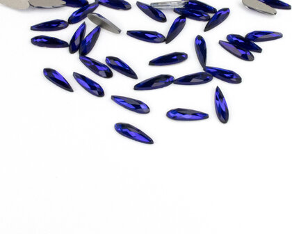 Druppel smal 10 mm Cobalt Non hotfix Rhinestones figuren Superior Glamour (5007)COB