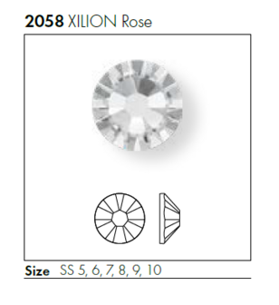 Crystal Dark Grey Ignite (001 L111I) SS5 - Swarovski Xilion Rose 2058 Non-Hotfix flatback per 144 stuks