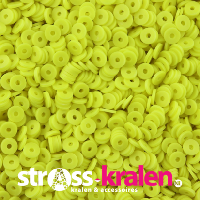 Katsuki polymeer disc kralen (6 mm) Neon Yellow ca. 1000 stuks