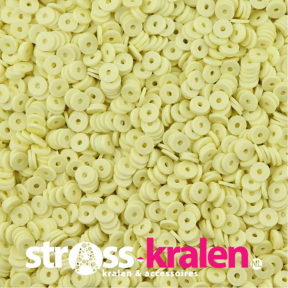 Katsuki polymeer disc kralen (6 mm) Pale Lime Yellow ca. 1000 stuks