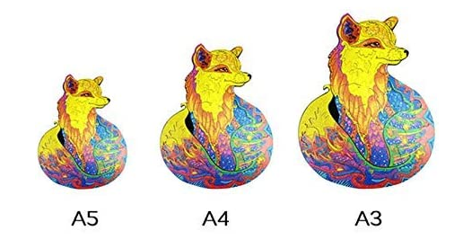 Houten legpuzzel Kameleon - met unieke stukjes - A3 formaat