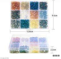 Facet kralen set (4mm) 12 vakjes - semi-transparant en olieglans 