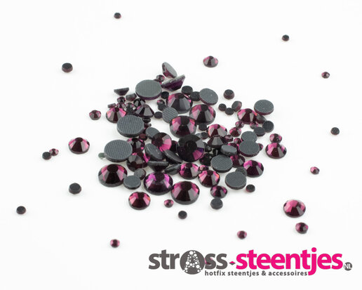 Amethyst SS 10 Premium DMC kwaliteit Hotfix steentjes (per 144 stuks) met logo