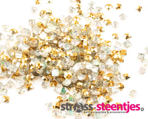 Diamond Painting - Losse vierkante steentjes kleur Goud (per 1000 stks) met logo