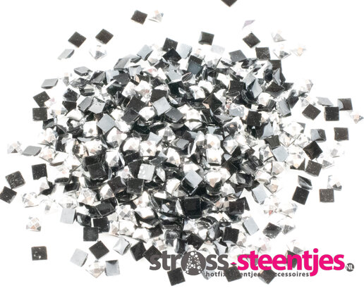 Diamond Painting - Losse vierkante steentjes kleur Zilver (per 1000 stuks) met logo