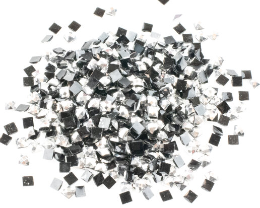 Diamond Painting - Losse vierkante steentjes kleur Zilver (per 1000 stuks) zonder logo