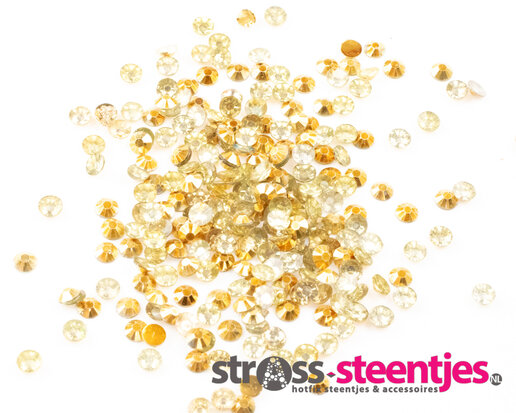 Diamond Painting - Losse ronde steentjes kleur Goud (per 1000 stks) met logo