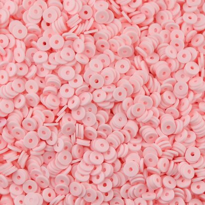 Katsuki polymeer disc kralen (6 mm) Baby Pink ca. 1000 stuks