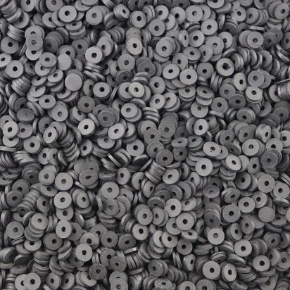 Katsuki polymeer disc kralen (6 mm) Charcoal ca. 1000 stuks