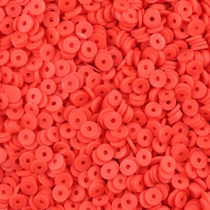 Katsuki polymeer disc kralen (6 mm) Flame Red ca. 1000 stuks