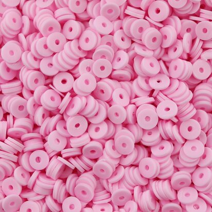 Katsuki polymeer disc kralen (6 mm) Flamingo Pink ca. 1000 stuks