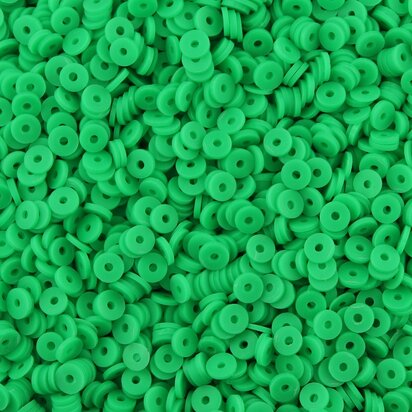 Katsuki polymeer disc kralen (6 mm) Grass Green ca. 1000 stuks